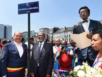 30 juni 2018: inhuldiging van de Patrice-Lumumbasquare ter gelegenheid van de 58e verjaardag van de onafhankelijkheid van het voormalige Belgisch Congo, nu de Democratische Republiek Congo in aanwezigheid van burgemeester Philippe Close (PS.)