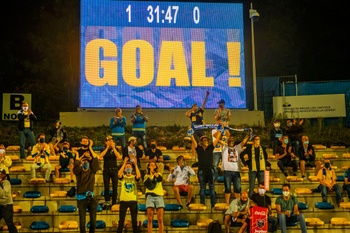 Het Joseph Marienstadion van Union Saint-Gilloise, naast het Dudenpark