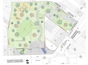 De plannen nvoor de heraanleg van het Zwarte Vijversparkje in Sint-Jans-Molenbeek