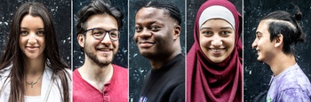 Anderstalige jongeren in Brussel in het Nederlandstalig onderwijs: Farah Allouchi,  Floriano Tori, Joseph Ngongo, Myriam-Héléna Nawasadio en Sinan Yüksel