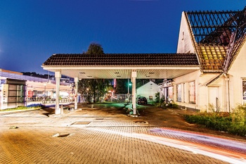 Het tankstation aan de Vorstlaan in Oudergem