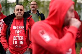 24 september 2021: nationale betoging, door het AVV georganiseerd tegen de loonnorm, in Brussel