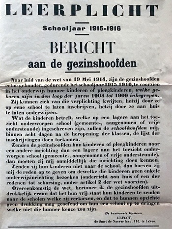 1775 Onderwijs Expo 1914 Proclamatie leerplicht