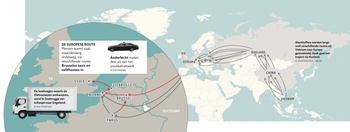 Mensensmokkelaars trajecten kaart