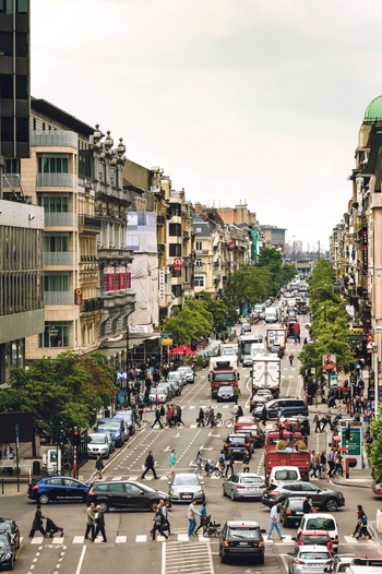 10 jaar Picnic the Streets:  Centrale lanen met autoverkeer zoals het in 2009 was