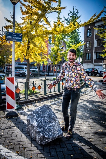 Protest tegen het circulatieplan in Jette: Alexandre op het  Amnesty Internationalplein