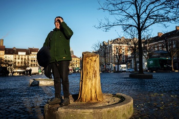 Stadsactivist Gwenaël Breës op het Vossenplein