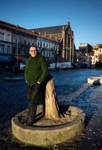 Stadsactivist Gwenaël Breës op het Vossenplein