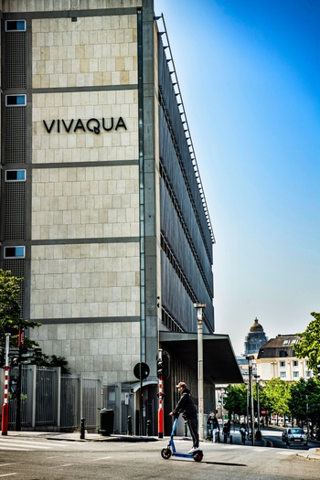 De hoofdzetel van Vivaqua, vlakbij Brussel-Centraal