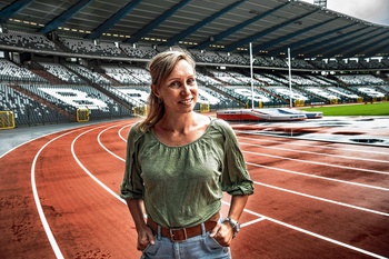 Memorial Van Damme 2023: Kim Gevaert op de nieuwe atletiekpiste in het Koning Boudewijnstadion