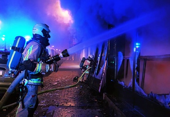 Woningbrand: de Brusselse brandweer in actie.