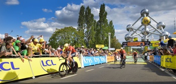 Aankomst van de tweede rit van de 106ste Tour de France in Brussel in 2019