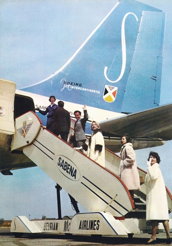 SABENA Boeing 707 boarding BRUZZ 1549