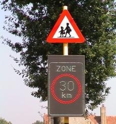 Het 'slimme' zone 30-bord. 