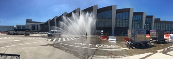 watergordijn Brussels Airport panorama
