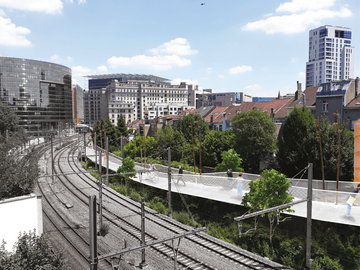 voetgangersbrug Europese wijk