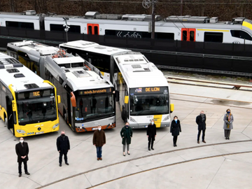 Bussen van De Lijn, MIVB en TEC, de Vlaamse, Brusselse en Waalse openbaar vervoersmaatschappijen