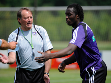 Romelu Lukaku en toenmalig Anderlecht-coach Ariël Jacobs in 2010.