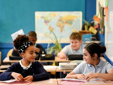 1 september 2021: eerste schooldag in het kleuteronderwijs en lager onderwijs (Institut des Dames de Marie - Ecole du bonheur in Sint-Lambrechts-Woluwe)