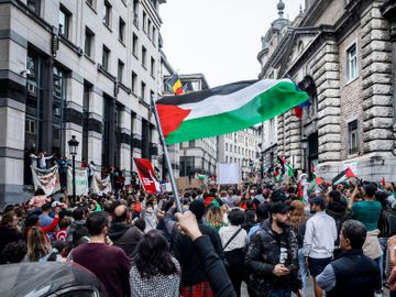 11 oktober 2023: manifestatie van de Association belgo-palestinienne en aanverwanten voor een onmiddellijk staat-het-vuren van de oorlog tussen Israël en de Palestijnse verzetsbeweging Hamas, waarbij al duizenden burgerslachtoffers vielen