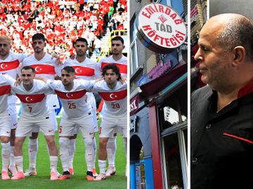 Turkse Brusselaars leven mee met het nationale voetbalteam van Turkije op het EK voetbal 2024 Duitsland. Abut van kebabzaak Emirdag Köftecisi op het Liedtsplein houdt het hoofd koel
