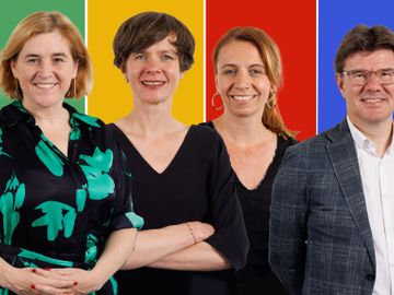 Mogelijke vorming Brusselse regering: Elke Van den Brandt (Groen), Cieltje Van Achter (N-VA), Ans Persoons (Vooruit) en Sven Gatz (Open VLD)