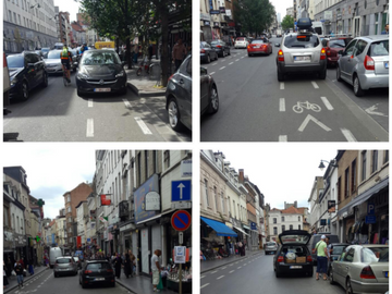 De foto's laten weinig aan de verbeelding over als het gaat over fietspadparkeerders in Molenbeek. 