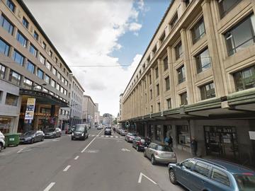 Kantersteen, de straat tussen het Centraal Station en de Ravensteingalerij, krijgt mogelijk afgescheiden fietspaden