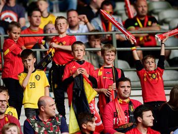 Jonge supporters voor de Rode Duivels