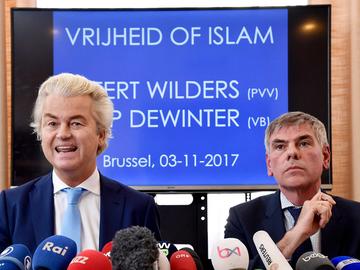 Persconferentie n.a.v. het bezoek van Filip Dewinter en Nederlands politicus Geert Wilders aan Sint-Jans-Molenbeek
