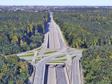 Leonardtunnel onder Leonardkruispunt richting Brussel E411