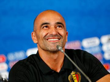 Roberto Martínez, bondcoach van de Rode Duivels op een persconferentie in het Russische Kazan voor de wereldbekerwedstrijd tegen Brazilië op 6 juli 2018