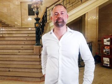 Dirk De Block, lijsttrekker voor PTB*PVDA+ in Sint-Jans-Molenbeek