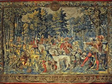 Wandtapijt uit de reeks "De Jachten van Maximilaan", naar kartons van Barend Van Orley