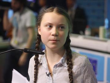 De Zweedse Greta Thunberg, de eerste klimaatspijbelaar, op 21 februari in Brussel om deel te nemen aan de zevende opeenvolgende mars van Youth for Climate