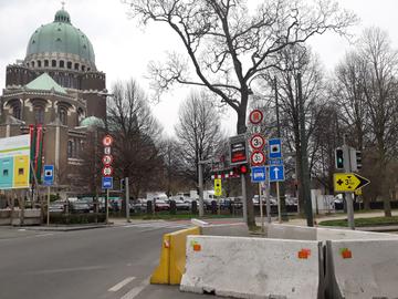 De Leopold II-tunnel ter hoogte van de basiliek van Koekelberg gesloten