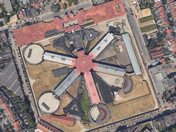 Luchtfoto gevangenis Sint-Gillis
