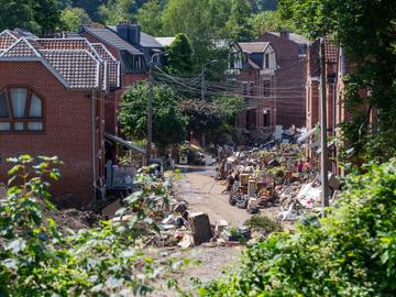 De ravage die het noodweer in Chaudfontaine teweeg bracht, is immens.