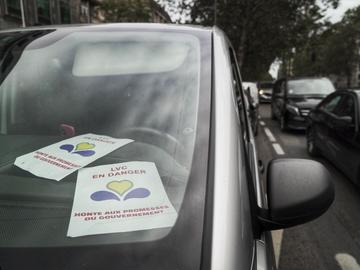 Taxiprotest op 30 september 2021.