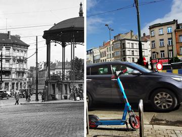 Het Liedtsplein in Schaarbeek in 1936 versus 2022