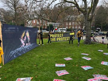 2 december 2022: protest tegen het regime in Iran op de campus van de ULB