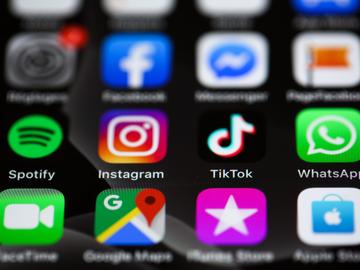 Tiktok Spotify Whatsapp, Social Media-apps op smartphone