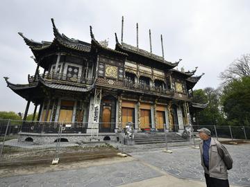 Het verloederde Chinees paviljoen in 2019)