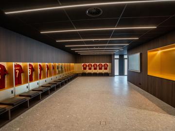 De nieuwe kleedkamer van het Koning Boudewijnstadion.