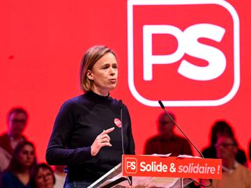 Caroline Désir op de PS-bijeenkomst van 18 februari 2024