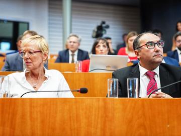 25 juni 2024. Eedaflegging leden Brussels parlement: Karine Lalieux en Ahmed Laaouej (PS)