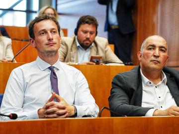 25 juni 2024. Eedaflegging leden Brussels parlement: Mathias Vanden Borre (N-VA) en Fouad Ahidar (Team Fouad Ahidar)