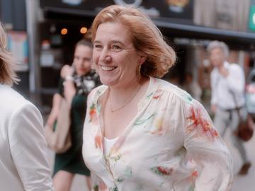 9 juni 2024: Elke Van den Brandt (Groen) in The Claridge bij de bekendmaking van de kiesresultaten.