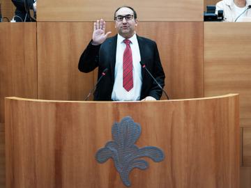 25 juni 2024: eedaflegging Ahmed Laaouej (PS) Brussels parlement.