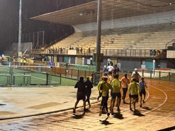 De tribune van Sportcity in Sint-Pieters-Woluwe